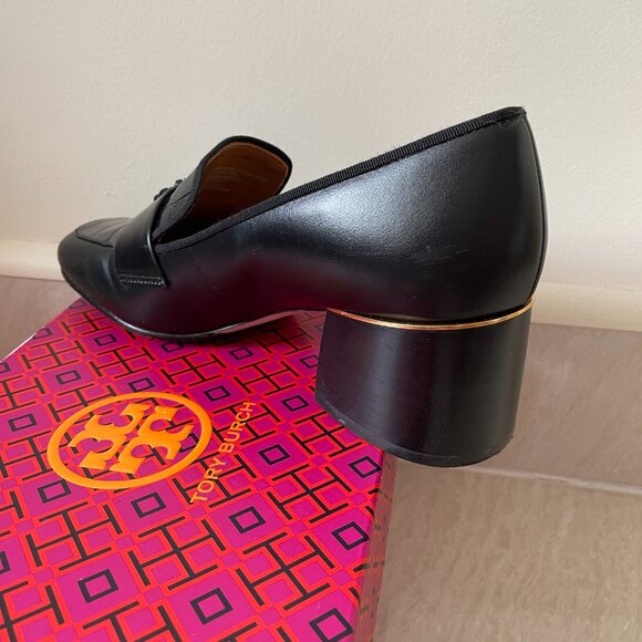 Tory Burch Everly Heeled Loafers – Size 8 | Black Leather | Excellent Condition - Picture 5 of 10